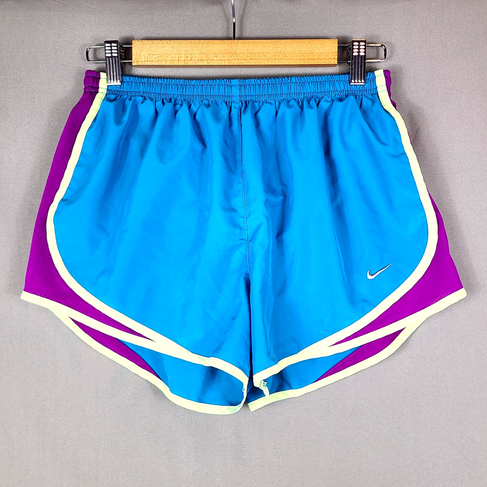 Nike Dri Fit Tempo Running Shorts Womens M Blue Purple Fitness Training 211646